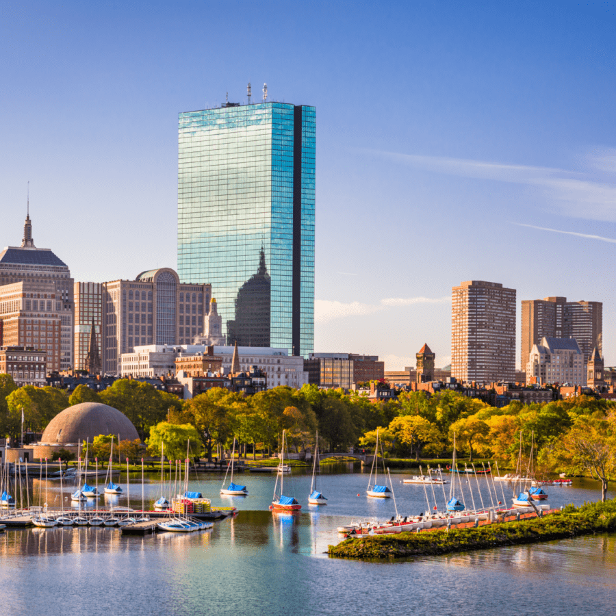 downtown boston harbor shot